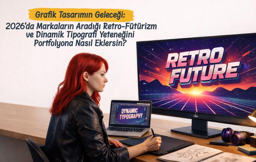 Grafik Tasarımın Geleceği: 2026’da Markaların Aradığı Retro-Fütürizm ve Dinamik Tipografi Yeteneğini Portfolyona Nasıl Eklersin?