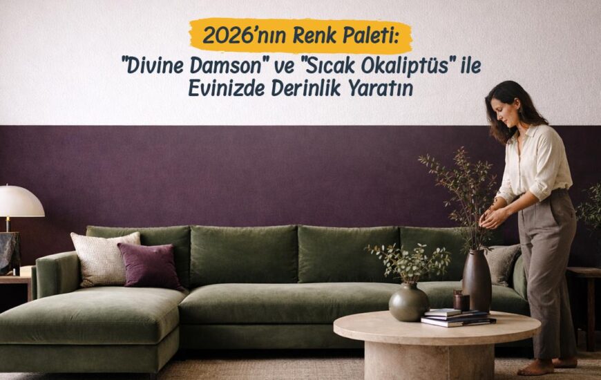 2026’nın Renk Paleti: “Divine Damson” ve “Sıcak Okaliptüs” ile Evinizde Derinlik Yaratın