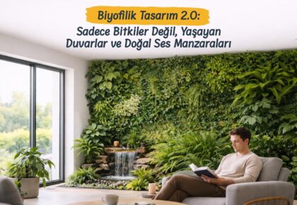 Biyofilik Tasarım 2.0: Sadece Bitkiler Değil, Yaşayan Duvarlar ve Doğal Ses Manzaraları