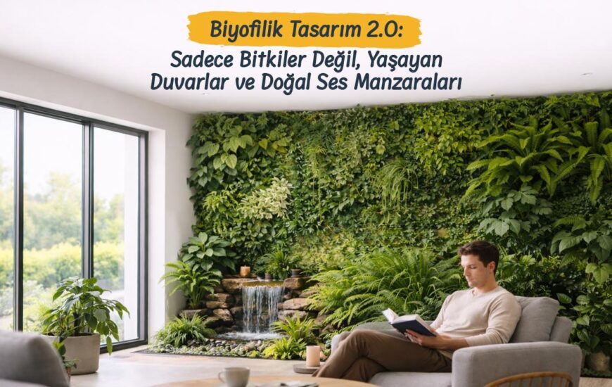 Biyofilik Tasarım 2.0: Sadece Bitkiler Değil, Yaşayan Duvarlar ve Doğal Ses Manzaraları